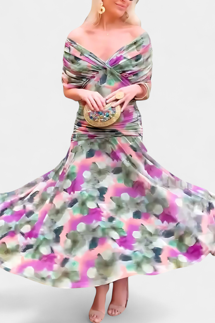 Alondra | Vestido Largo Floral con Escote en V