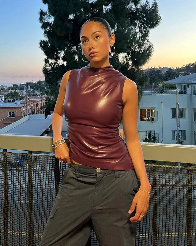 Antonia | Top Cuero Moderno