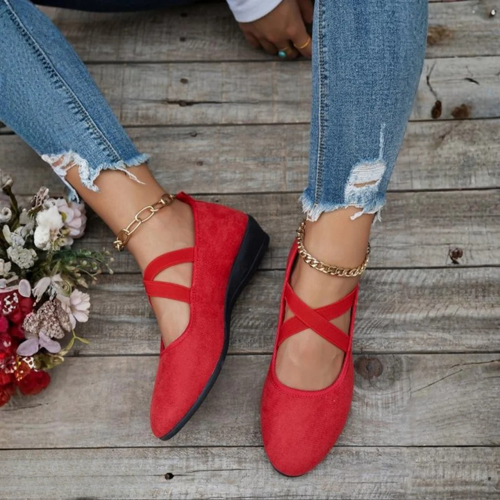 Valentina | Zapato Cuña con Tira Cruzada