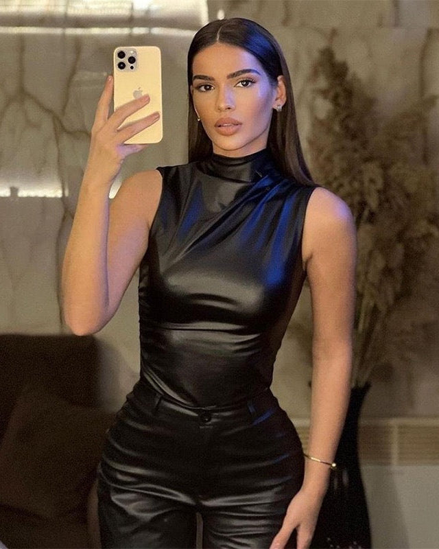 Antonia | Top Cuero Moderno