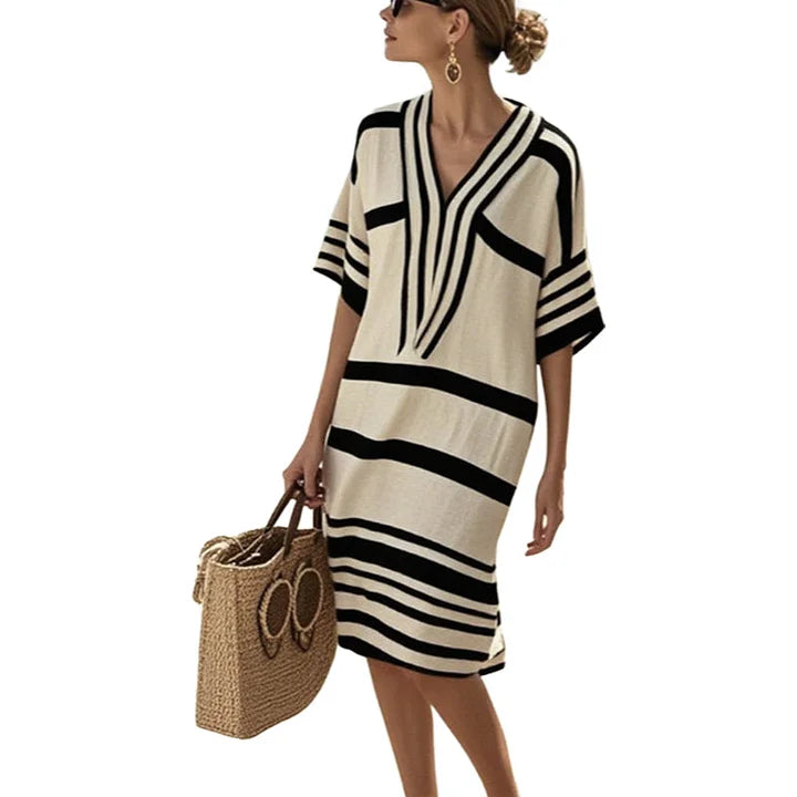 Enrica | Vestido Fluido a Rayas