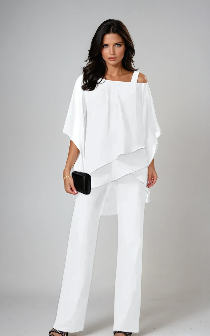 Mariana | Conjunto Blanco Sofisticado Dos Piezas